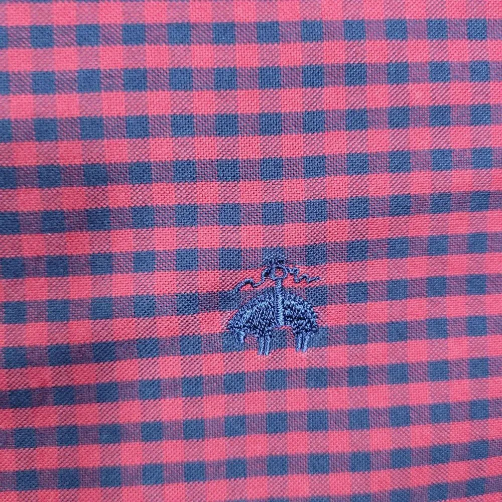 Brooks Brothers Dress Shirt Mens XL Red Long Sleeve Button Down Non Iron Stretch - Picture 4 of 12